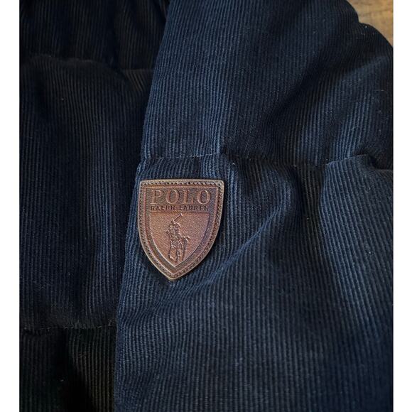 Polo Ralph Lauren Mens Vintage Corduroy Down Jacket Water Resistant Navy L - Picture 15 of 16